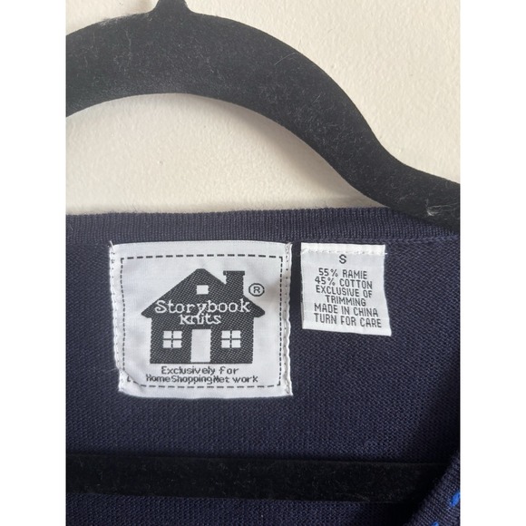 Storybook Knits Small Sweater‎ Tunic Sweater Dragonfly Embroidered Blue Y2K - Picture 2 of 8